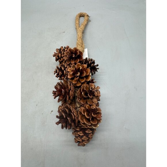 Natural Pinecone Bundle Jute Rope Hanger For Rustic Decor door or wall hanging - Picture 6 of 6